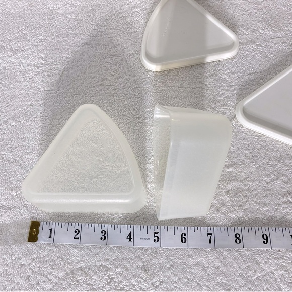 Vintage Tupperware Triangle Pie Wedge Air Tight Food Storage Container 4pc - Picture 10 of 10